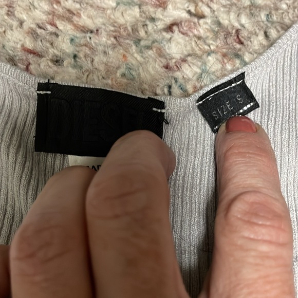 Diesel silk blend knit sleeveless belted cardigan - Picture 4 of 9